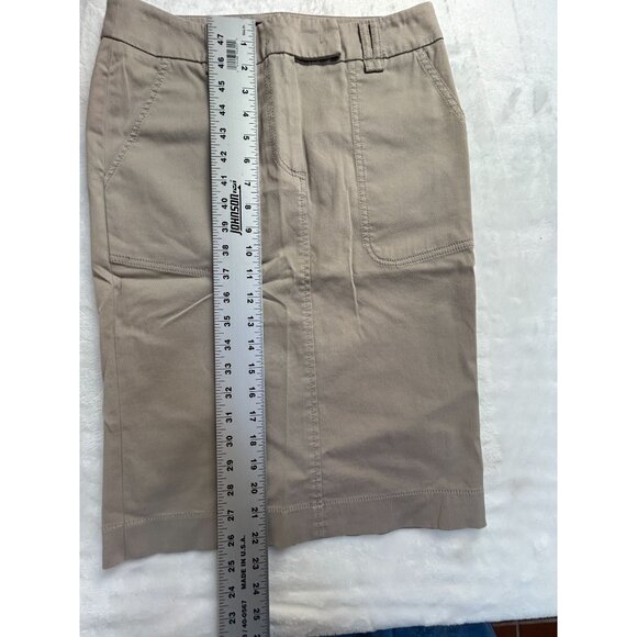 Peserico Womens Beige Knee-Length Straight Pencil Skirt Size 40 Stretch Italy - Picture 7 of 8